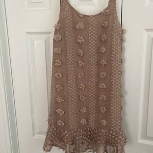&Merci Taupe dress with straps size Small.  Dress has adjustable straps.